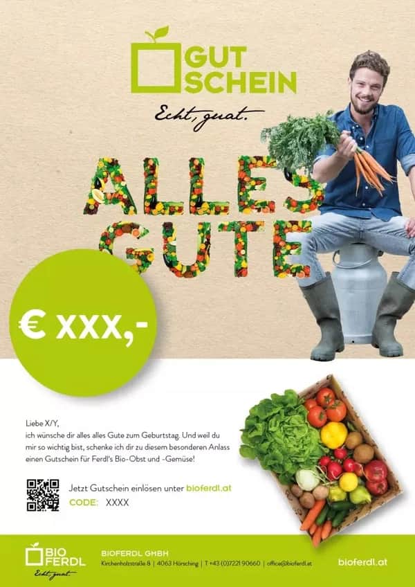 Gutschein von BioFerdl zum Geburtstag