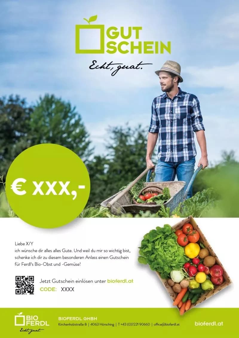 „Echt, guat“- Gutscheine von BioFerdl
